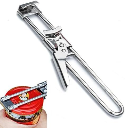 Master Jar & Bottle Opener,Adjustable Multifunctional Stainless Steel Can Opener Jar Lid Gripper,Manual,Kitchen Accessories（Silver）